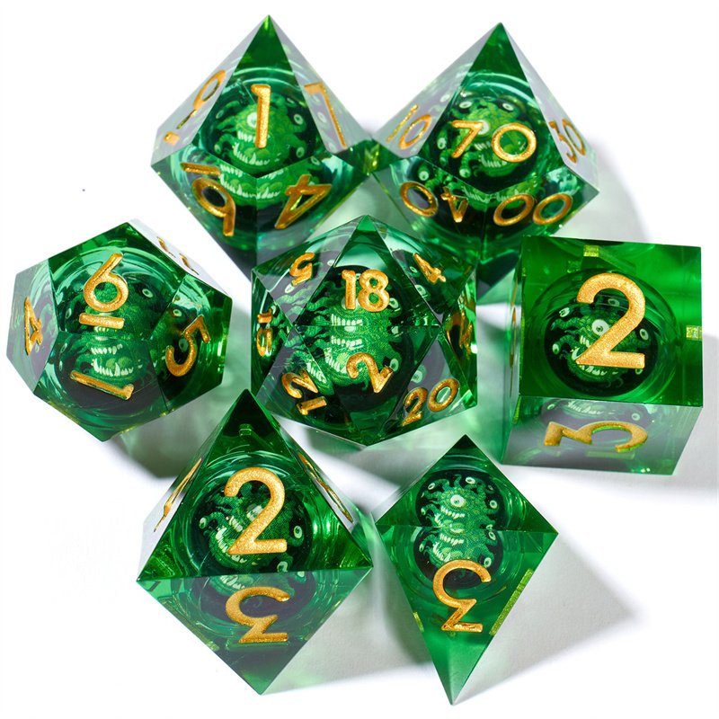 Customized new Dnd dice handmade sharp edged resin dice D&D D4 D6 D8 D100 D12 D20 suitable for Dungeons&Dragons