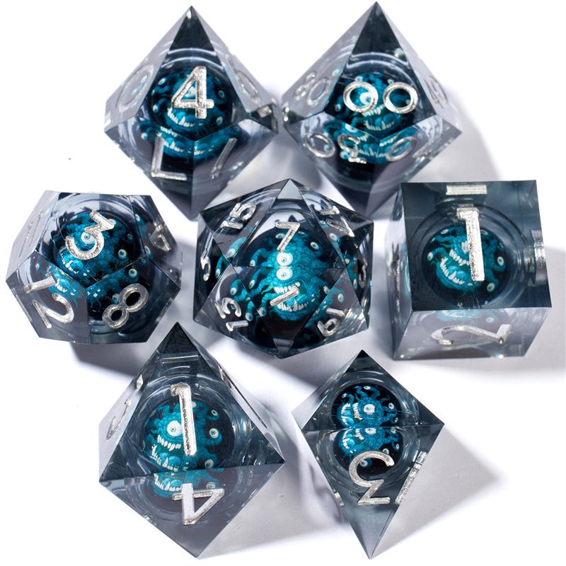 Customized new Dnd dice handmade sharp edged resin dice D&D D4 D6 D8 D100 D12 D20 suitable for Dungeons&Dragons