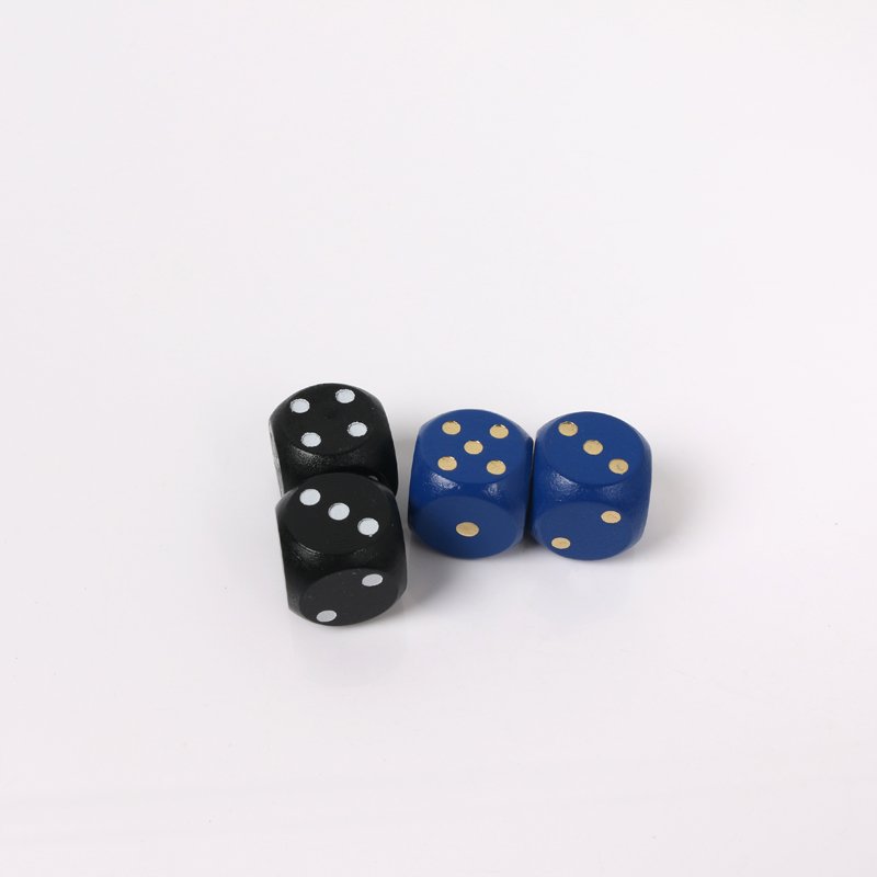 D6 Six Sided 16mm Round Edge Wooden Dice ~ colored Wooded dot Dice