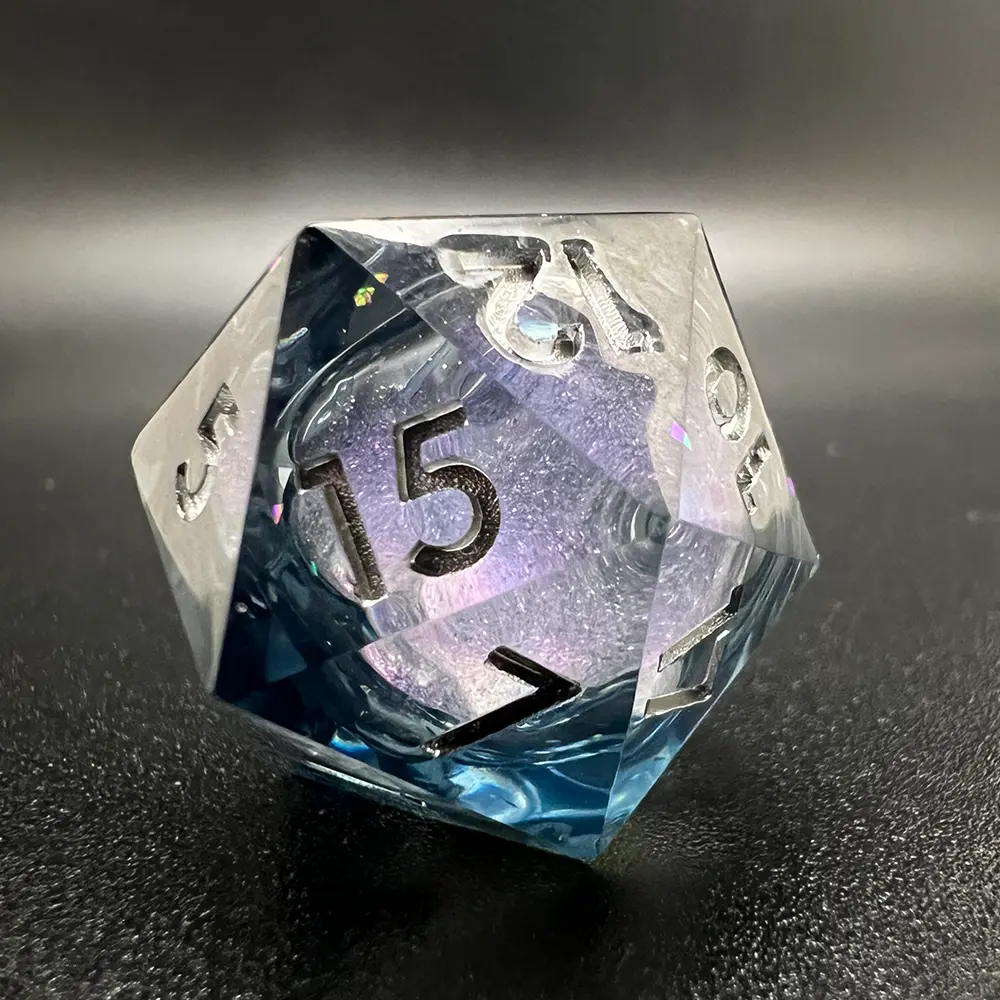 D20 Core Liquid Quicksand Giant Resin Dice Polyhedron 55MM custom board game Dice RPG Dragon City accessories sharp edge