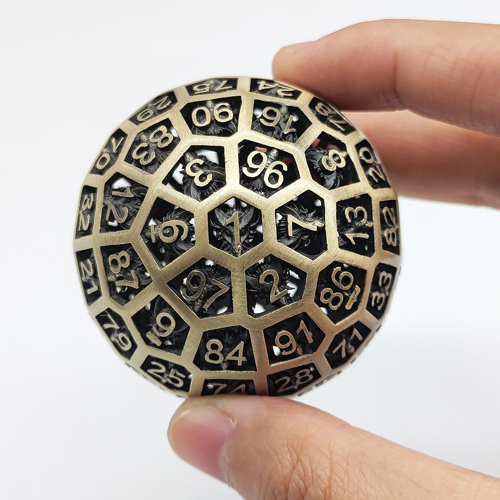 Mini Planet Wholesale RPG Board Games Handmade Hollow Copper Circle Dice Custom round D20 for DND MTG Metal Material