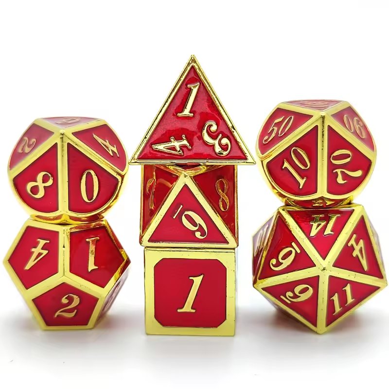 Customizable logo polyhedral metal dice Rpg Dungeons & Dragons board game metal dice set manufacturer wholesale
