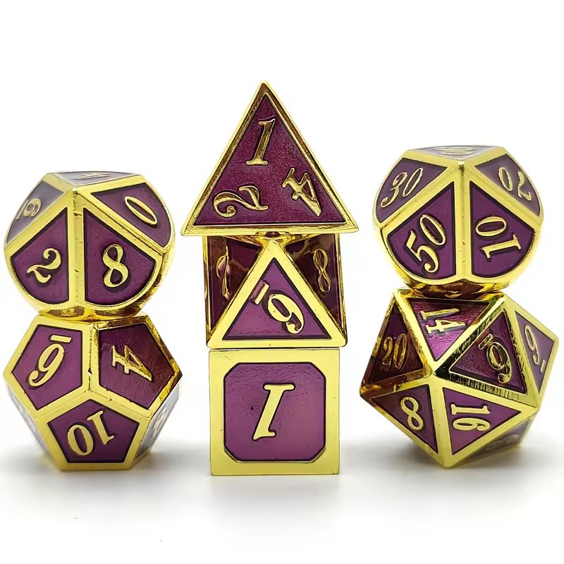 Customizable logo polyhedral metal dice Rpg Dungeons & Dragons board game metal dice set manufacturer wholesale