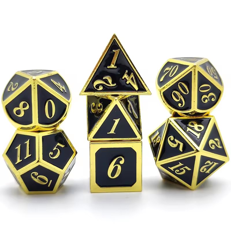 Customizable logo polyhedral metal dice Rpg Dungeons & Dragons board game metal dice set manufacturer wholesale