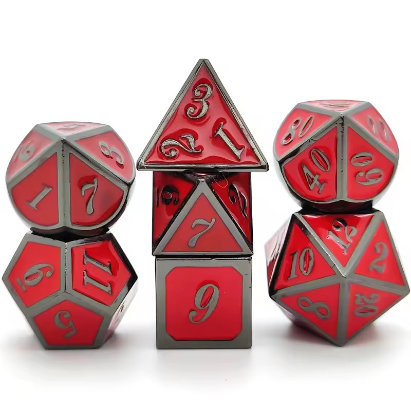 Customizable logo polyhedral metal dice Rpg Dungeons & Dragons board game metal dice set manufacturer wholesale