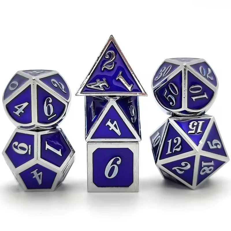 Customizable logo polyhedral metal dice Rpg Dungeons & Dragons board game metal dice set manufacturer wholesale