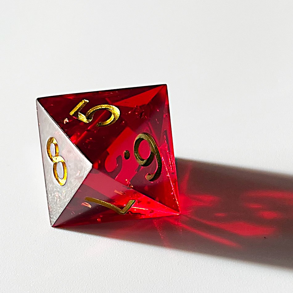 Custom Adult Game Handmade Sharp Edge Dnd Polyhedral Dice Sets 7 Pcs Liquid Core Heart Filled Razor Handmade Sharp-edged Dice