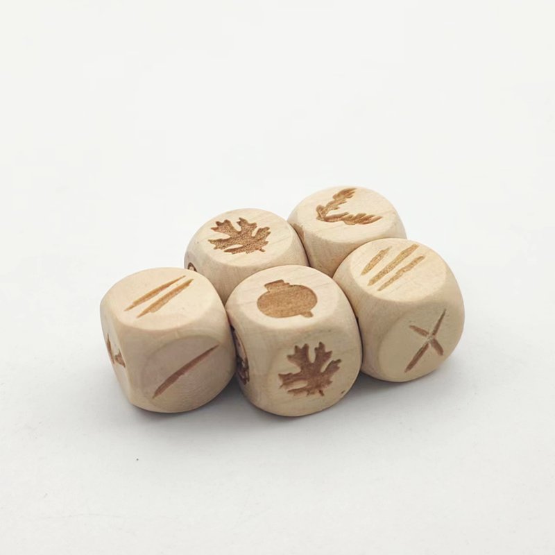 Wooden high quality handcrafted custom engrave round edge personalized logo dice adult board games casino polyhedral d6 dice set