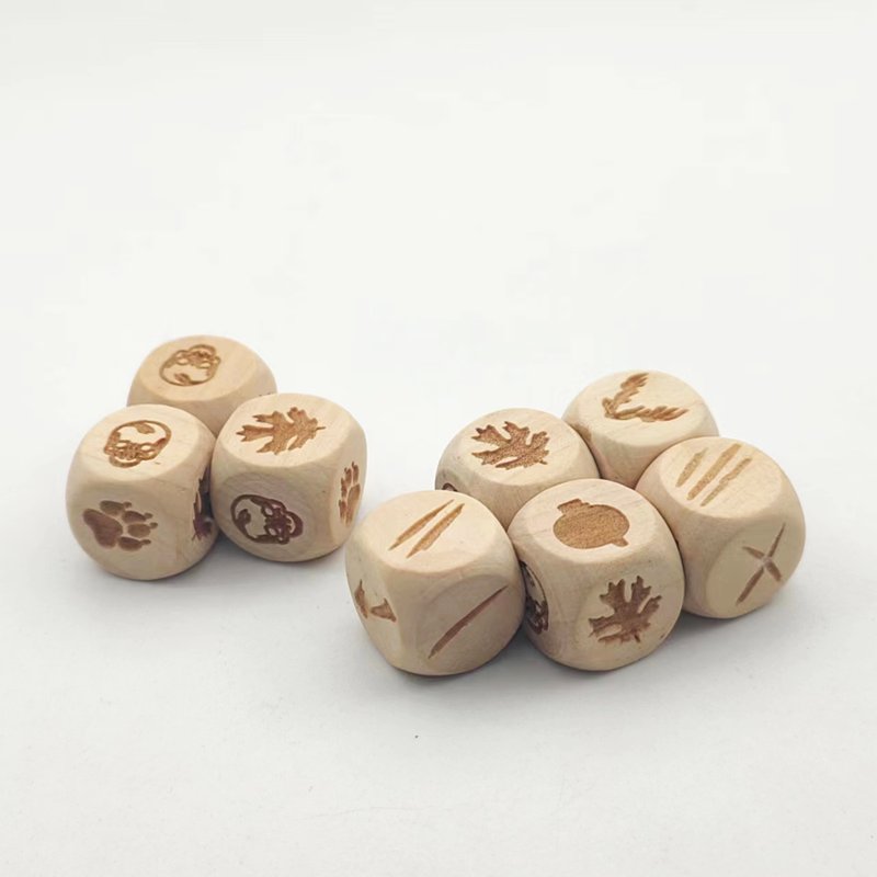 Wooden high quality handcrafted custom engrave round edge personalized logo dice adult board games casino polyhedral d6 dice set