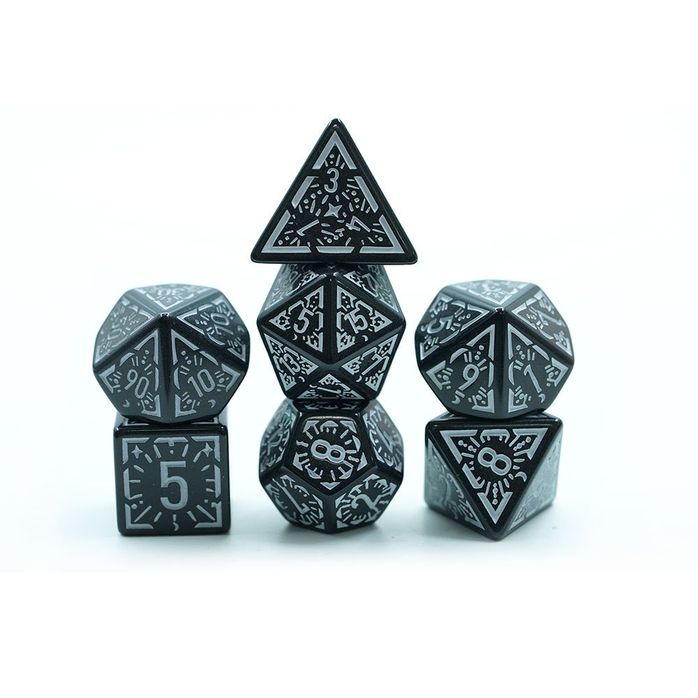 Orange Multi sided Acrylic Dices Game d6 d10 d12 d20 7 Die Polyhedral Dices Set Polyhedral Dices Set