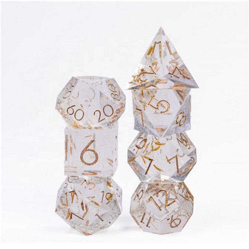Udixi custom dice Polyhedral Dandelion Dnd Dice Set Resin Sharp Edge dice set board games