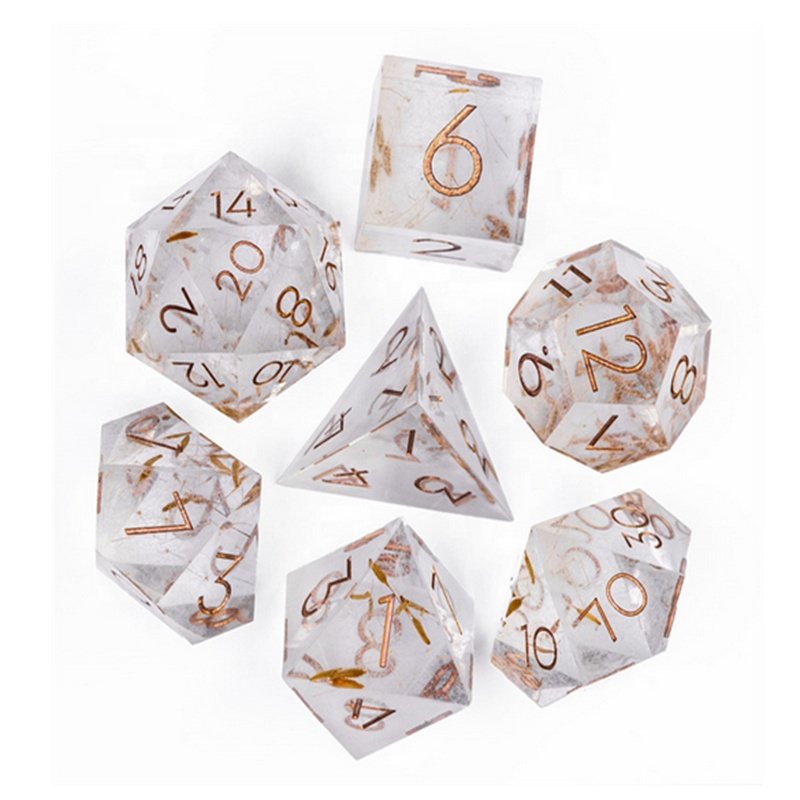 Udixi custom dice Polyhedral Dandelion Dnd Dice Set Resin Sharp Edge dice set board games