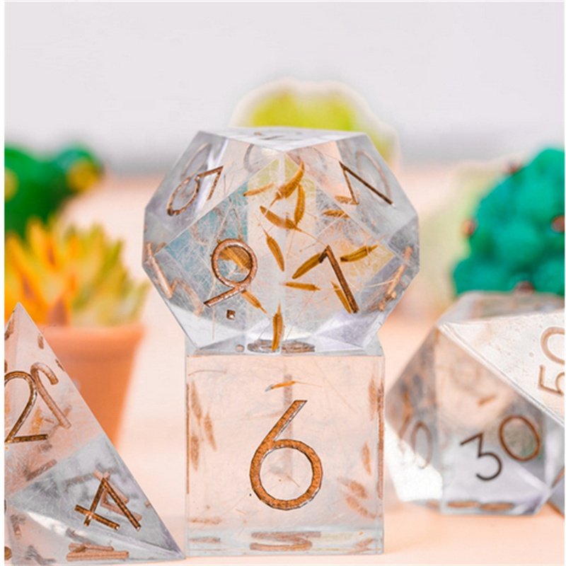 Udixi custom dice Polyhedral Dandelion Dnd Dice Set Resin Sharp Edge dice set board games