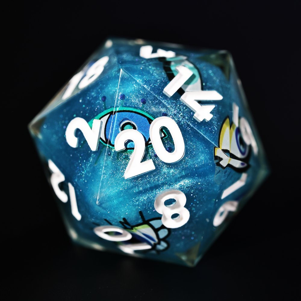MINI PLANET Handmade Stickers DND Dice Set 7pcs Wholesale Custom Resin Dice For TRPG Dungeons&Dragons Board Game Polyhedral Dice