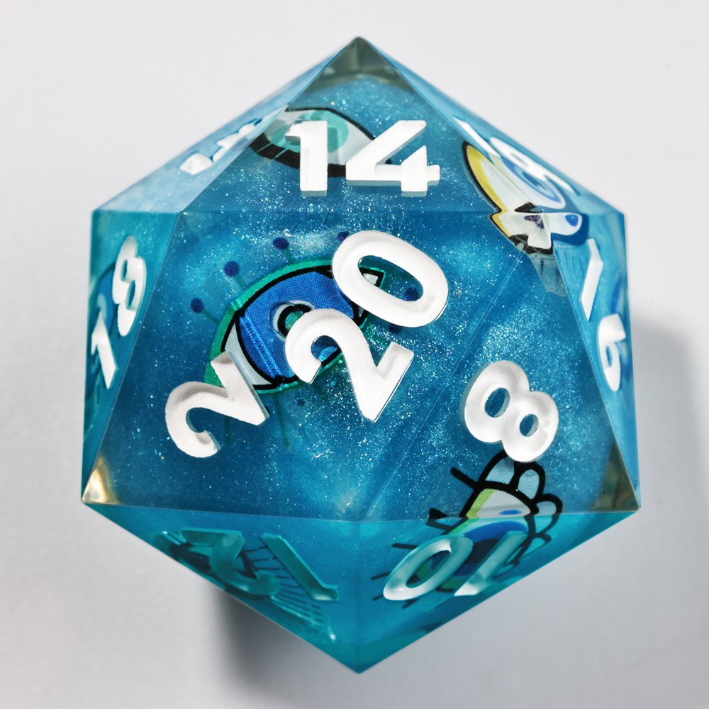 MINI PLANET Handmade Stickers DND Dice Set 7pcs Wholesale Custom Resin Dice For TRPG Dungeons&Dragons Board Game Polyhedral Dice
