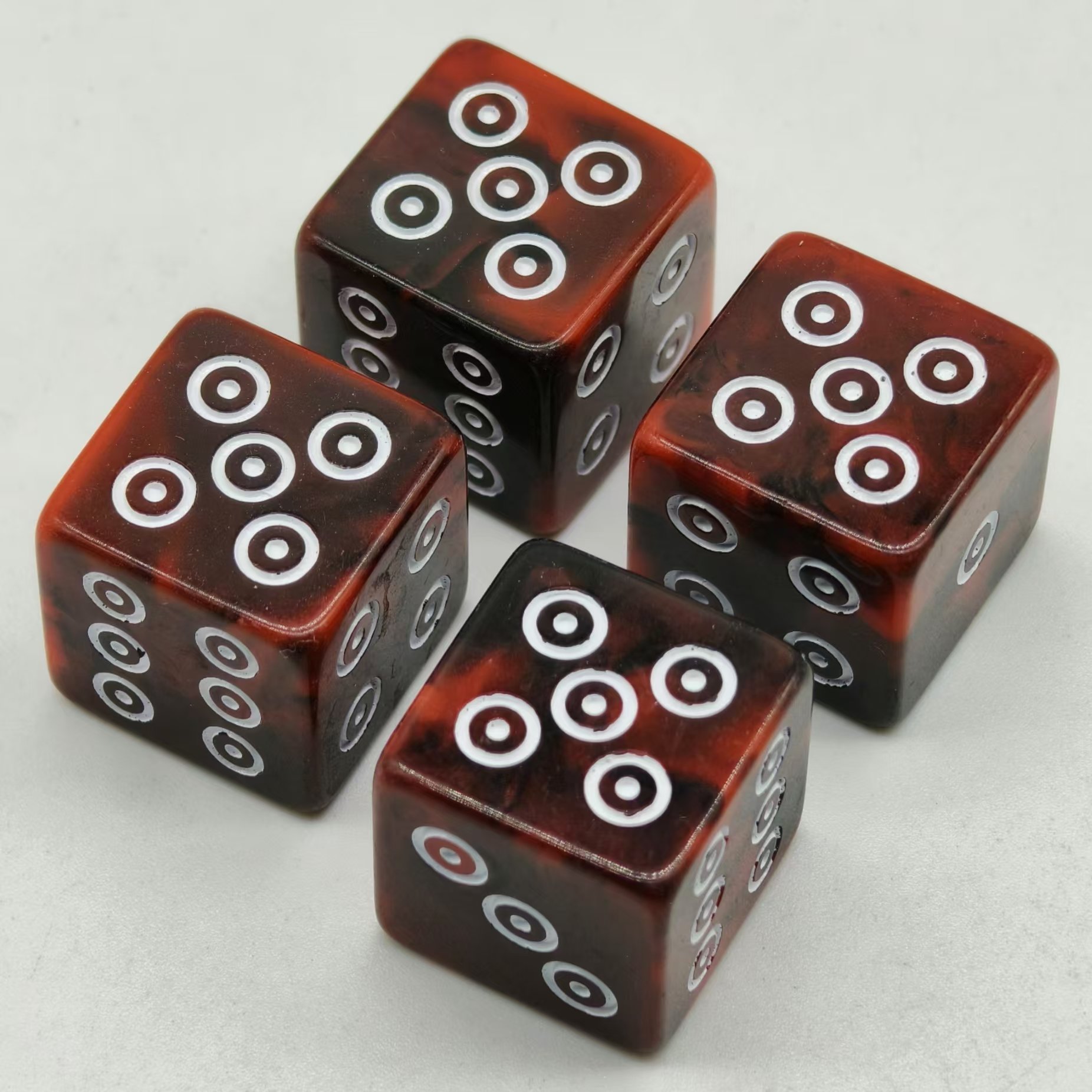 new design classic eco friendly nice acrylic round multi size dice set red resin d6 16mm polyhedral precision casino dice