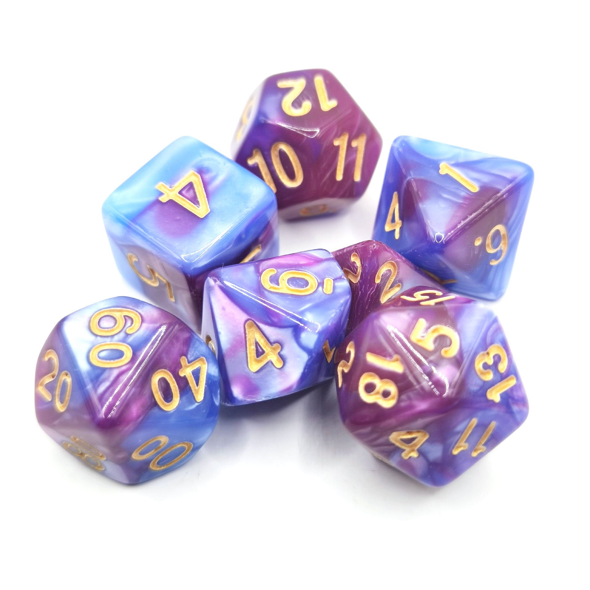 Wholesale Factory blue series Dungeons And Dragons polyhedral custom Two color dice set dnd