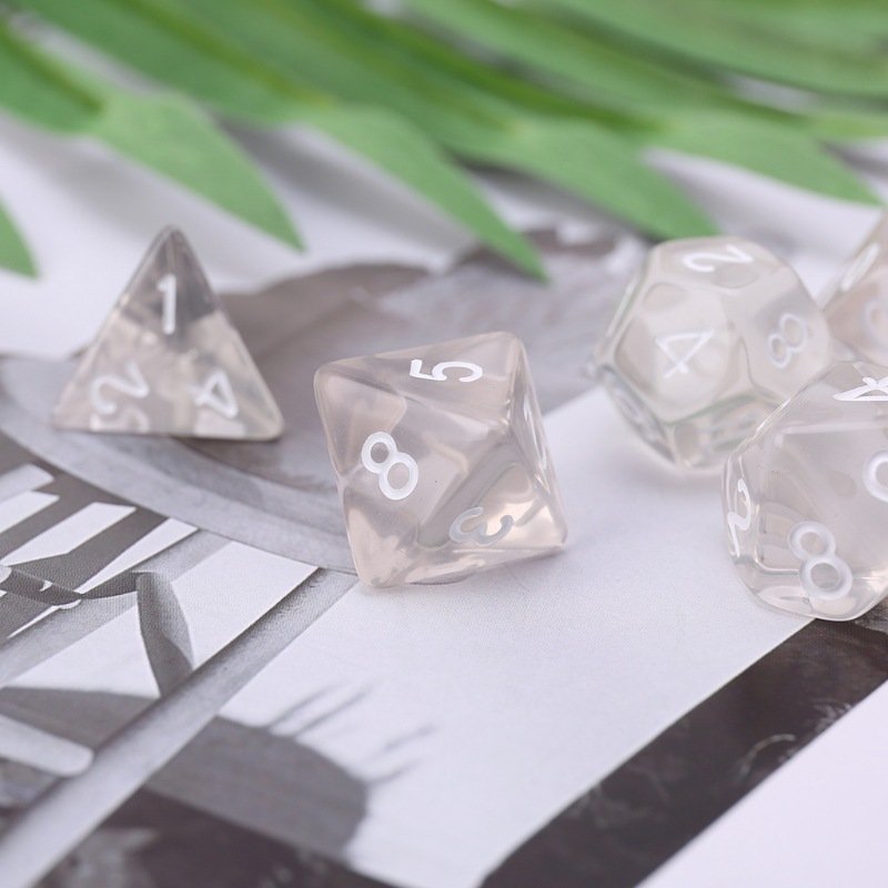 grey 20mm game dice Set Transparent Color Glitter DND Dice Set RPG Dice For Board Game custom