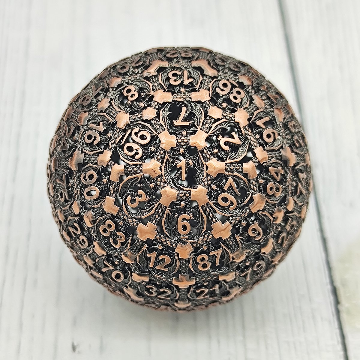 Dungeons Dragons Polyhedral Metal Dice 100 Side Hollow D100 Zinc Alloy Polygon Shape for Role-Playing Games Pathfinder DND/D&D