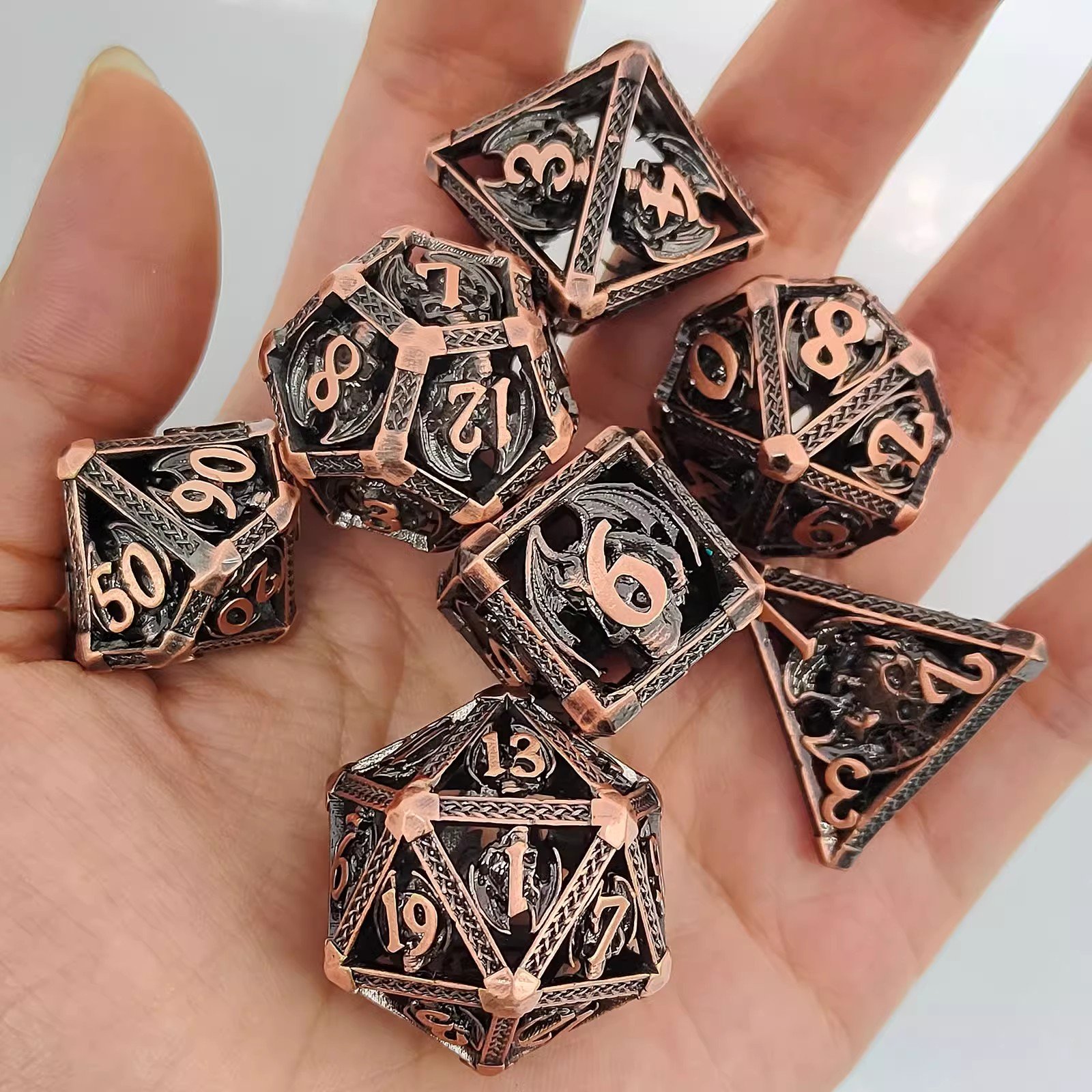 Mini Planet Metal DND Dice Set for Dungeons and Dragons Tavern Play d&d Metal Custom polyhedral RPG Christmas&Halloween Gift set