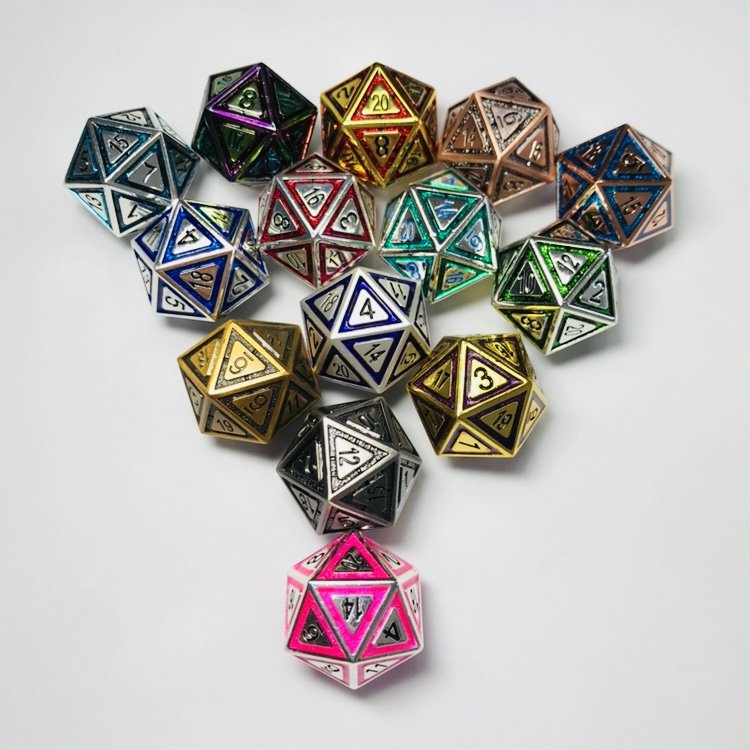 Single D20 Dice,D20 Dices,enamel metal new color D20 dice