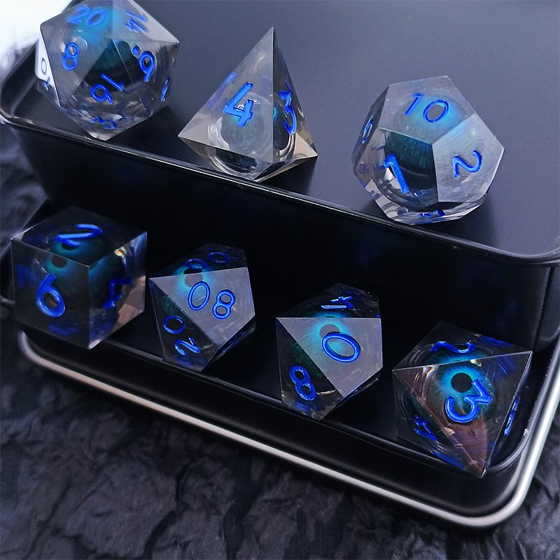 DND Liquid Clear Dragon Eye Resin Core Dice Accessories Personalized Gifts Troll Eyeball Dice