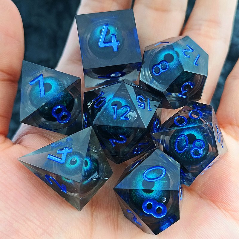 DND Liquid Clear Dragon Eye Resin Core Dice Accessories Personalized Gifts Troll Eyeball Dice