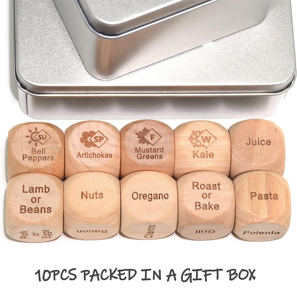 Wholesale Custom Logo Anniversary Gifts Take Out Love Date Night Dice Game Set Wood Dice Game Set For Couples Food Cube Game