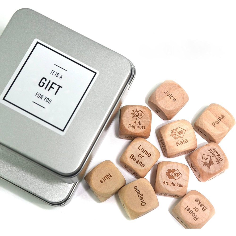 Wholesale Custom Logo Anniversary Gifts Take Out Love Date Night Dice Game Set Wood Dice Game Set For Couples Food Cube Game