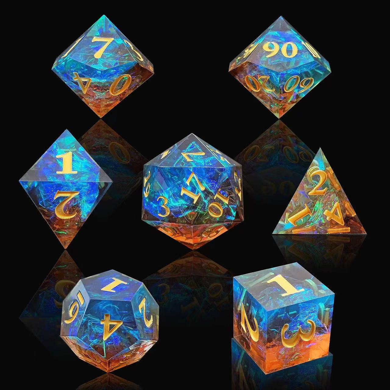 DND TPRG Sharp Angle Resin dice Dungeons & Dragons board game multi-sided digital dice can be customized