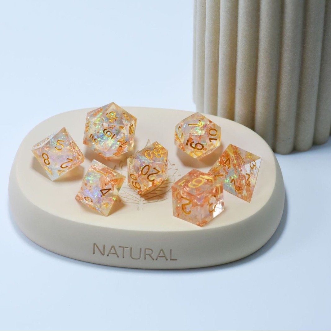 Hot Selling Board Game Rpg Polyehdral Resin 7pcs Set Edge Vapor Dice Game Accessories
