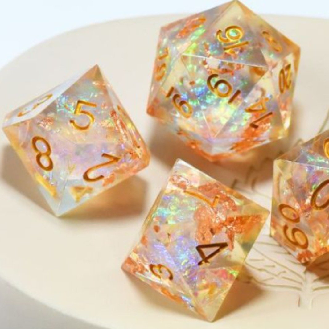 Hot Selling Board Game Rpg Polyehdral Resin 7pcs Set Edge Vapor Dice Game Accessories