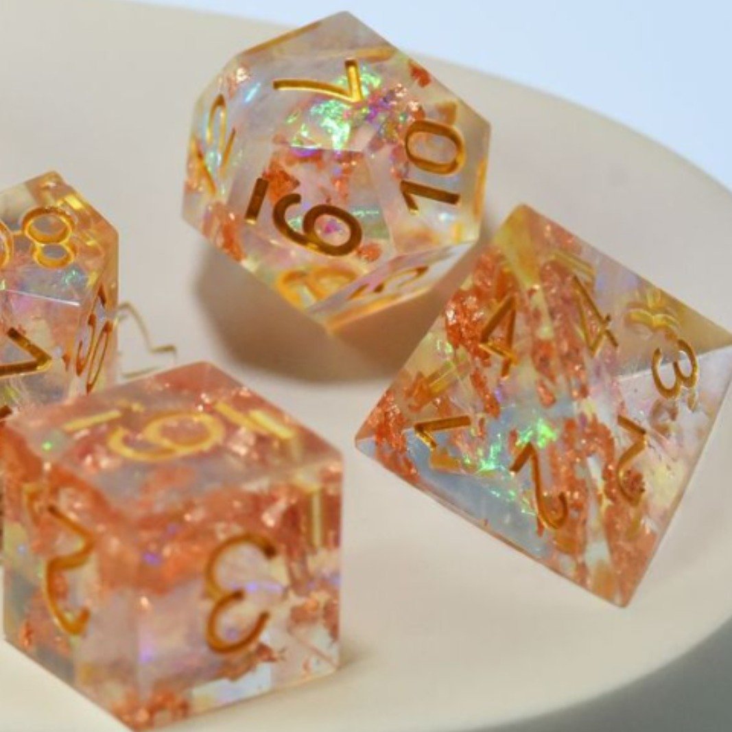 Hot Selling Board Game Rpg Polyehdral Resin 7pcs Set Edge Vapor Dice Game Accessories