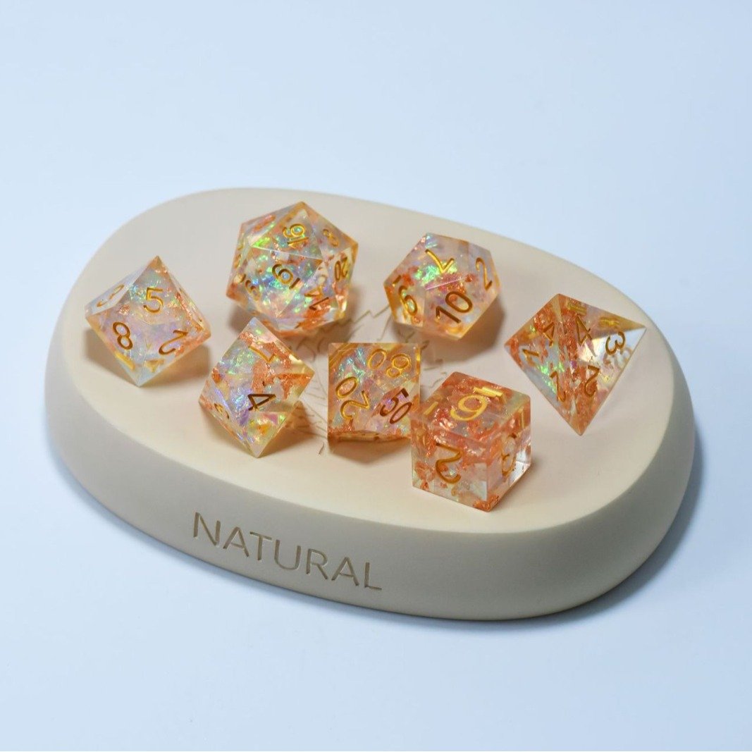 Hot Selling Board Game Rpg Polyehdral Resin 7pcs Set Edge Vapor Dice Game Accessories