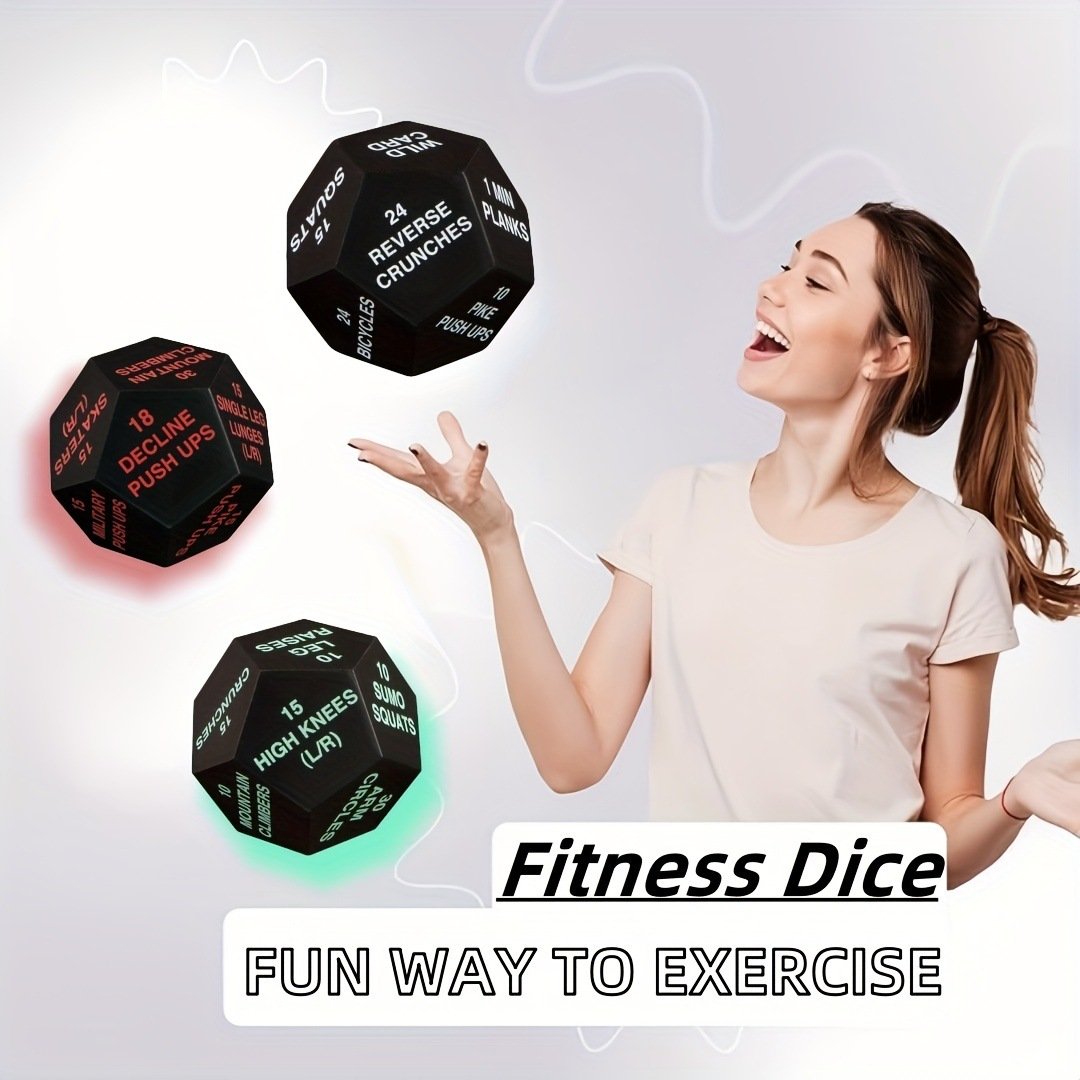 Fun Workout Games 12-Sided Dodecahedron Fitness Exercise Dice PU custom bulk fitness exercise dice for fitness