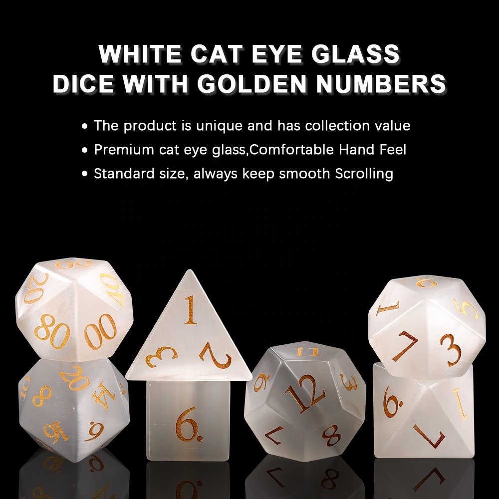 Customized Dice DND Cats Eye Dice Polyhedral Dice Set For Dungeons and Dragons