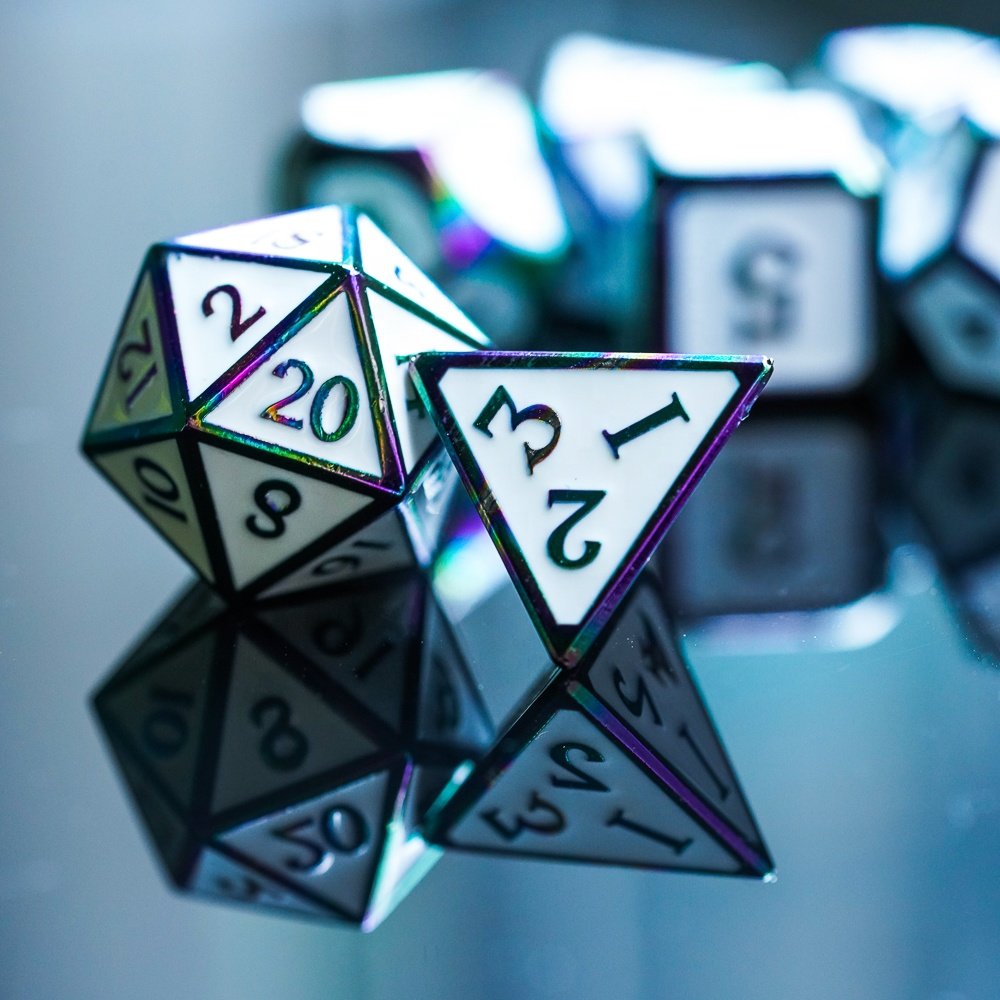Udixi Polyhedral custom logo rpg dungeons and dragons metal dice game set Colorful Plating Enamel