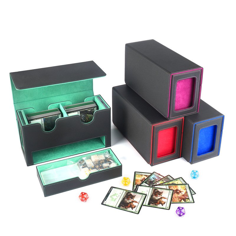 MIO 200+ PU leather Strong Magnetic Double deck with Window Game Card Star Card Display Card Box