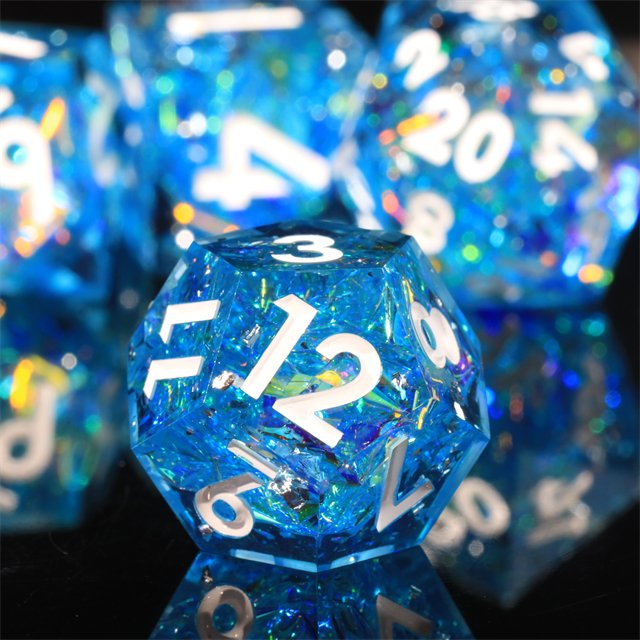 Mini Planet Wholesale Dragon and Dungeon Dice Resin Polyhedral DND 7pcs Set Sharp Edges Dice RPG board role-playing games Dice