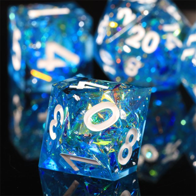 Mini Planet Wholesale Dragon and Dungeon Dice Resin Polyhedral DND 7pcs Set Sharp Edges Dice RPG board role-playing games Dice