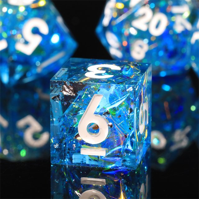 Mini Planet Wholesale Dragon and Dungeon Dice Resin Polyhedral DND 7pcs Set Sharp Edges Dice RPG board role-playing games Dice