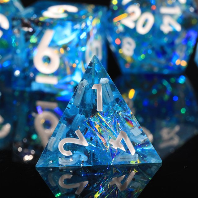Mini Planet Wholesale Dragon and Dungeon Dice Resin Polyhedral DND 7pcs Set Sharp Edges Dice RPG board role-playing games Dice