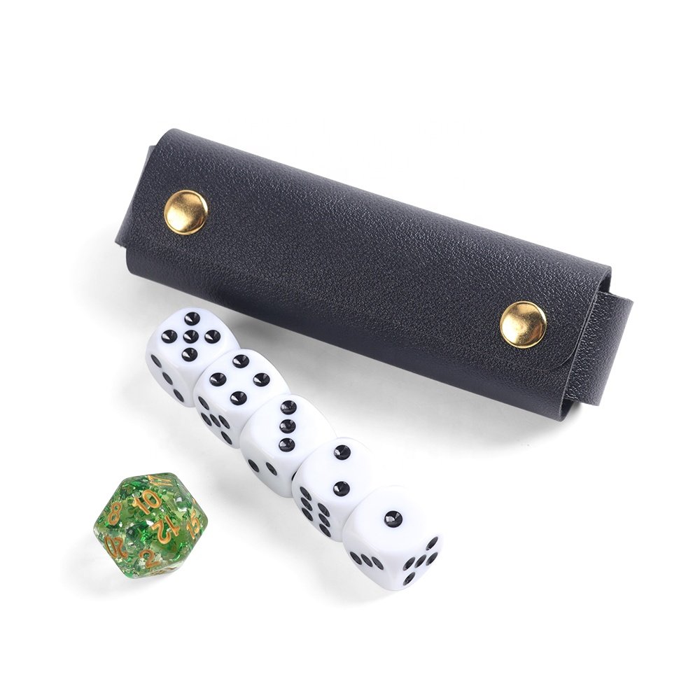 Customized Luxury Durable Dice Storage Sleeve Personalized Pu Leather Dnd Dice Tray Set Bag Logo