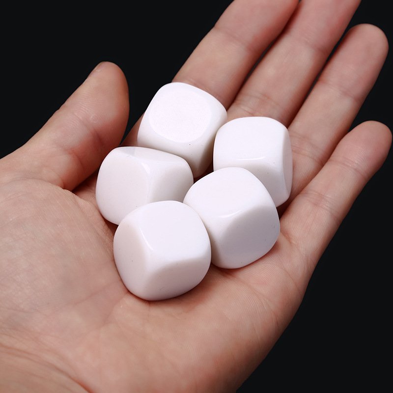 20mm 6 sided DIY plastic acrylic blank cubes dice blank for painting round corner square corner for one piece price