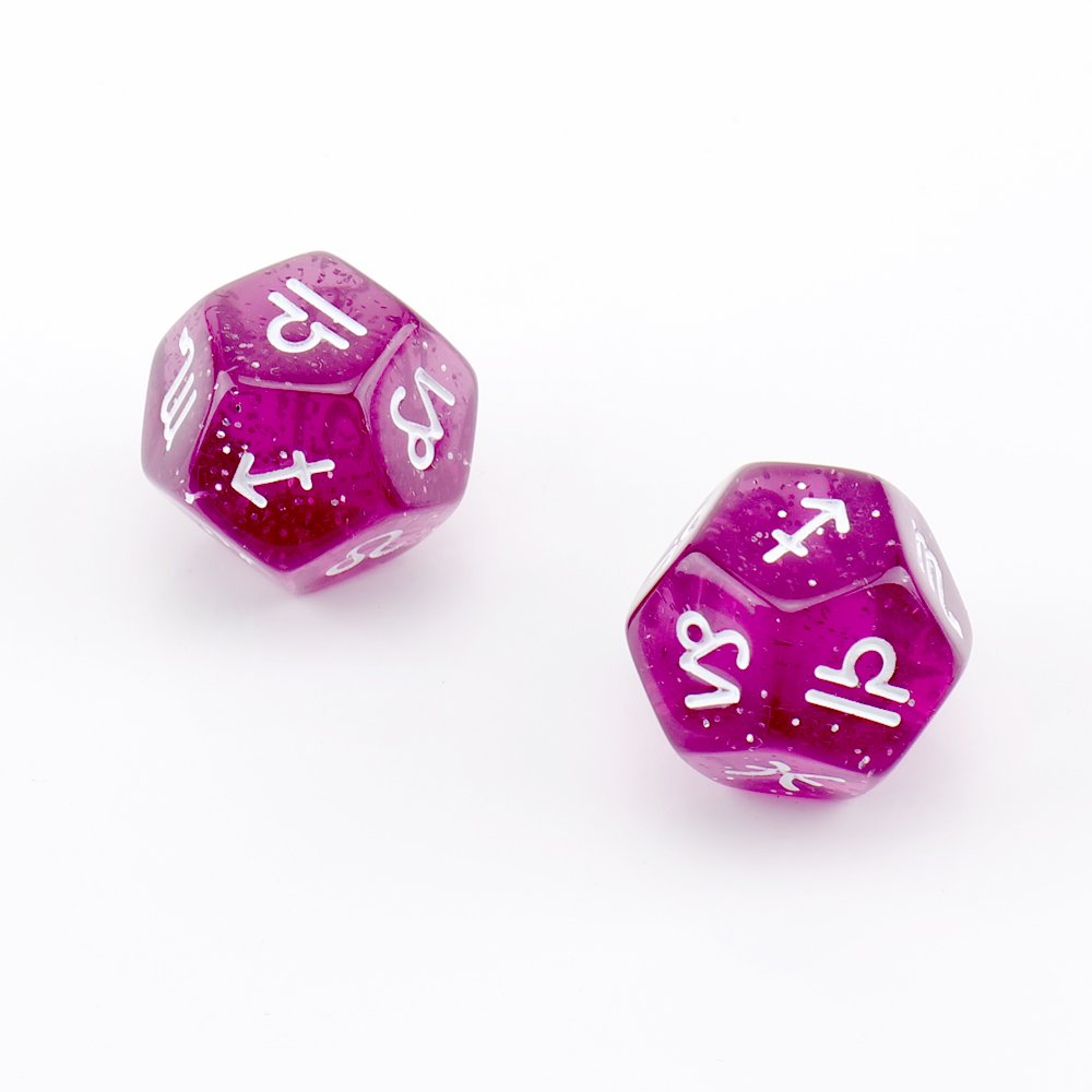 custom 18mm 3PCS Set Astrology D12 Dice dice set Zodiac Signs Board Game Tarot Constellation Divination Dice Resin