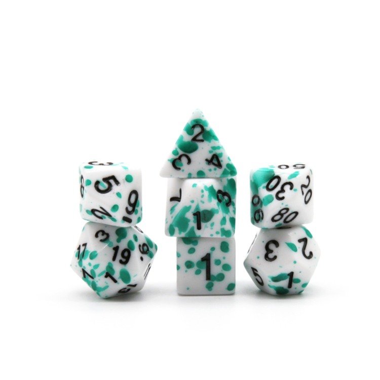Blood Splatter dnd polyhedral dice set acrylic dice set for dnd rpg dice marble acrylic plastic blue