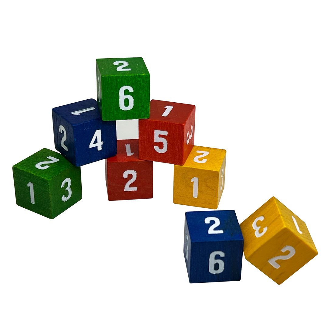 Custom logo colorful 12-Color Printed 10mm Square Corner Cube Wooden Blank Dice Unique Design Customizable Dicing Tool