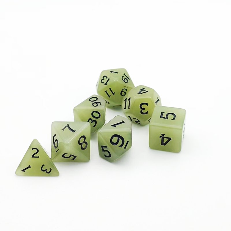 Handmade Custom Gemstone Polyhedral Game Stone Dice Dice 7 Piece Prg Gemstone Acrylic Casino Dice Set