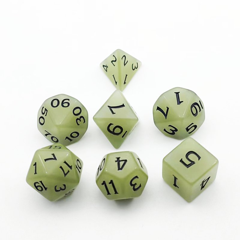 Handmade Custom Gemstone Polyhedral Game Stone Dice Dice 7 Piece Prg Gemstone Acrylic Casino Dice Set