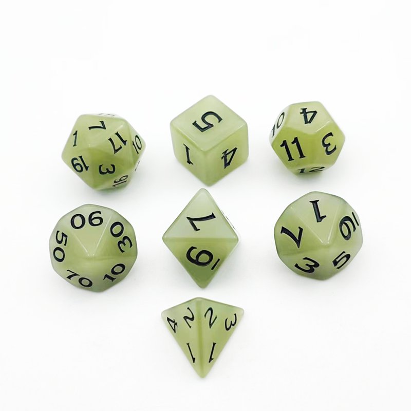 Handmade Custom Gemstone Polyhedral Game Stone Dice Dice 7 Piece Prg Gemstone Acrylic Casino Dice Set